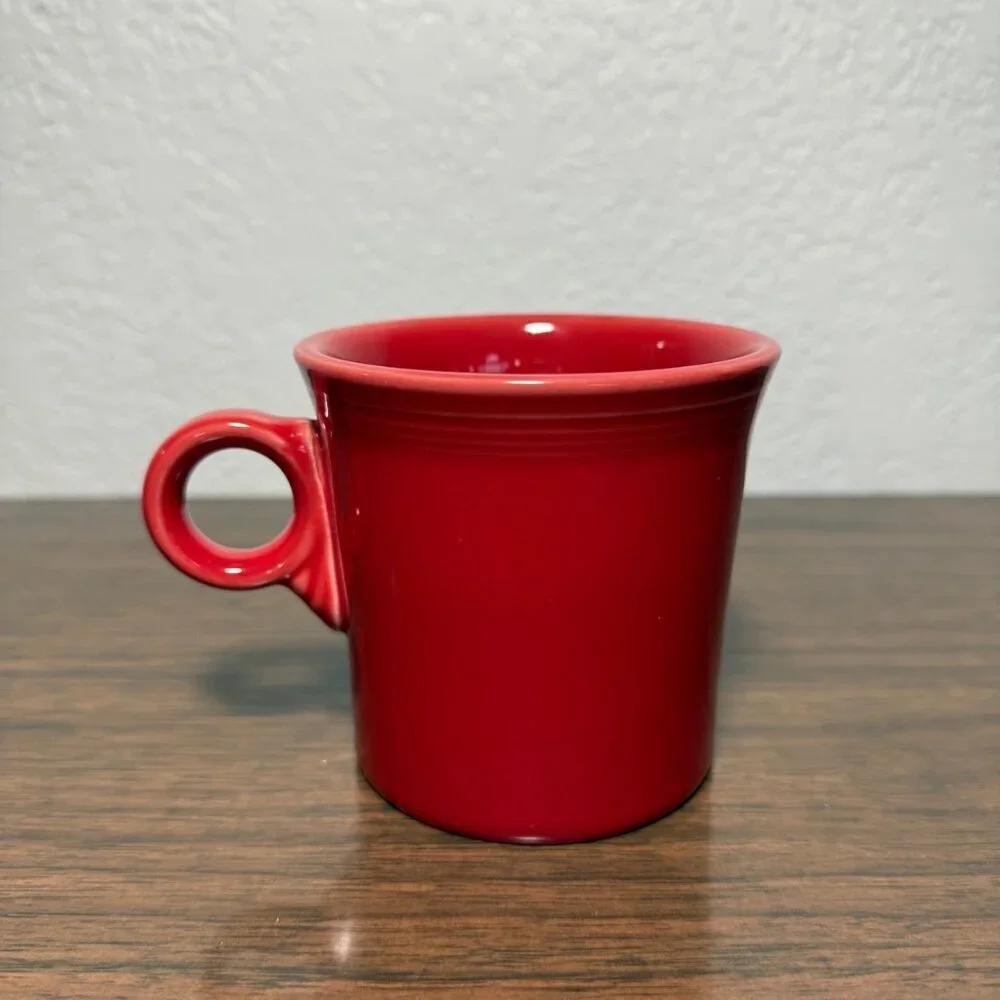 Fiesta Ware Homer Laughlin Red O Handle Coffee Mug Scarlet Red Made in the USA